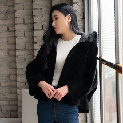 레자 퍼 후드 자켓 (4 컬러)
